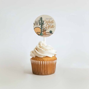 Editable Western Birthday Cupcake Topper Printables, How the West Was ...