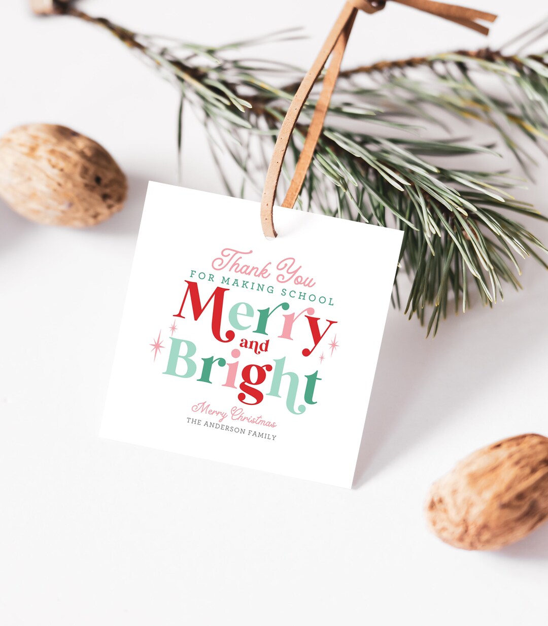 Thank You for Making School Merry and Bright Christmas Gift Tag ...