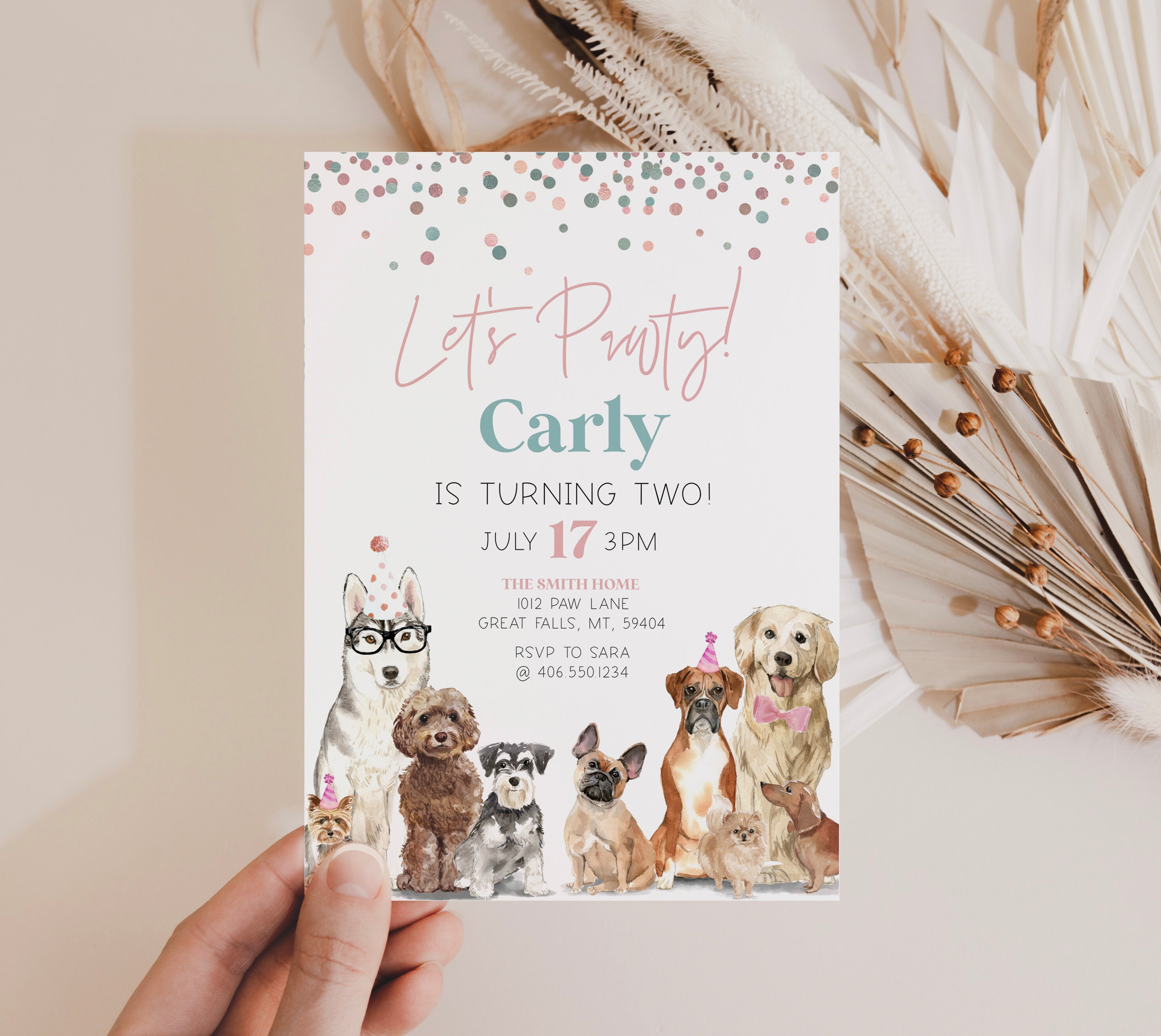 Vet Editable dog and Cat Birthday Invitation Let's Pawty Birthday Puppy & Kitten Pawty Invite a62 Pink Girl Doggie Shelter Animal Vet Editable dog and Cat Birthday Invitation Let's Pawty Birthday Puppy & Kitten Pawty Invite a62 Pink Girl Doggie Shelter Animal
