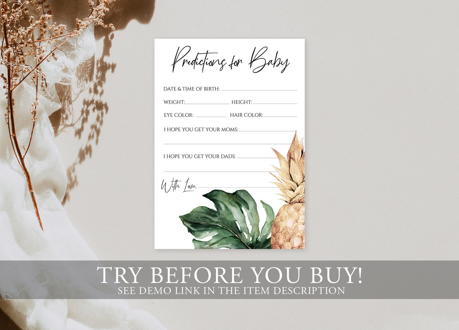 Predictions for Baby Printable Card Guess Statistics for New | Etsy