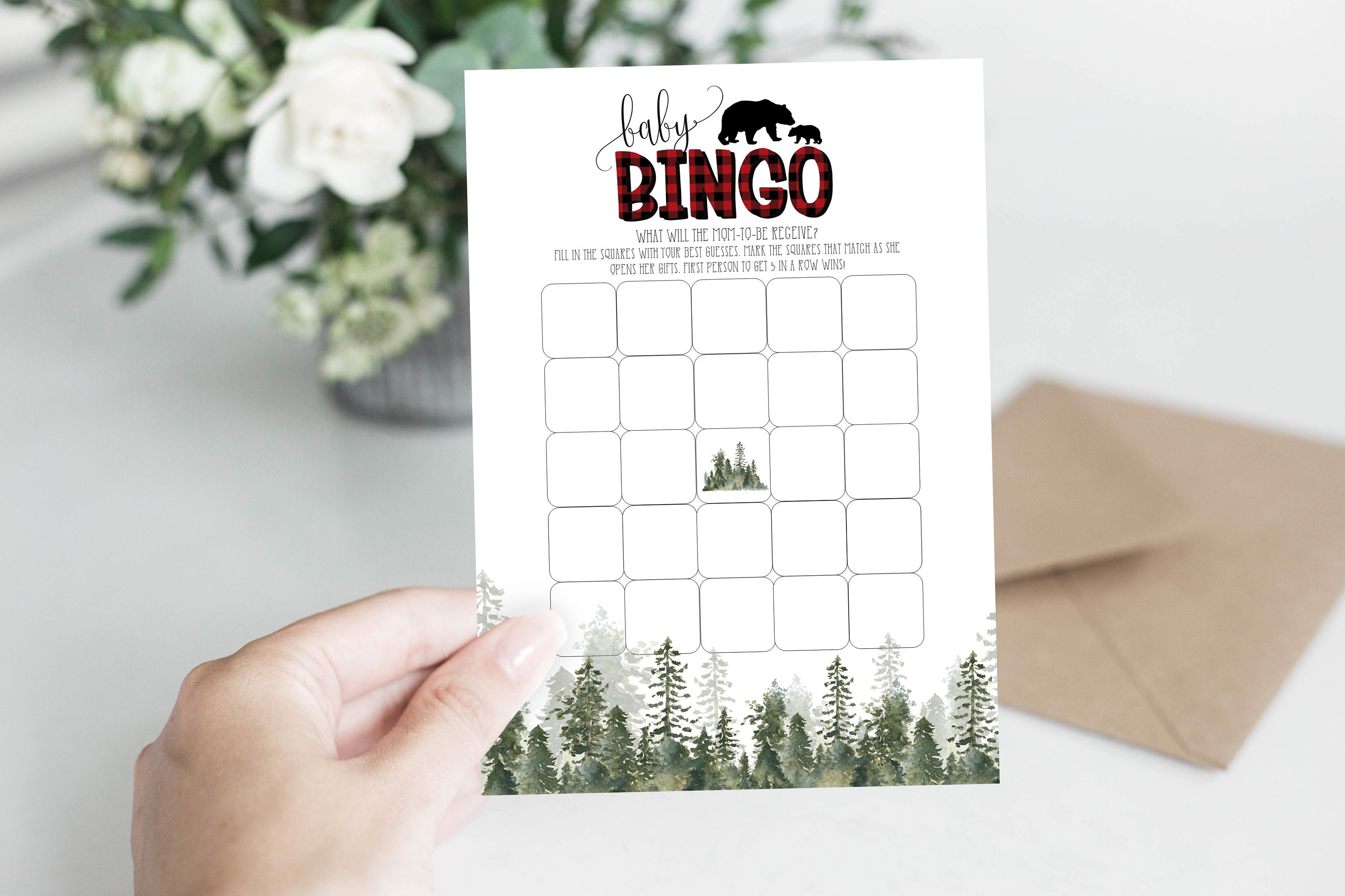 Lumberjack Baby Bingo Printable Game Card Baby Shower Bingo | Etsy