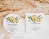 Spring Time Simmering Stovetop Potpourri Gift Tag, Teacher Appreciation Gift Label Neighbor Gift Lemon and Lavender Scents Sticker, Canva