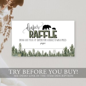 Lumberjack Baby Shower Diaper Raffle Ticket Template - Etsy