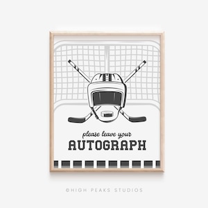 Autograph My Hockey Stick Sign, Please leave your Autograph, Hockey Party Decorations, Guest Book,Skate on Over Party Digital Download,HPS29