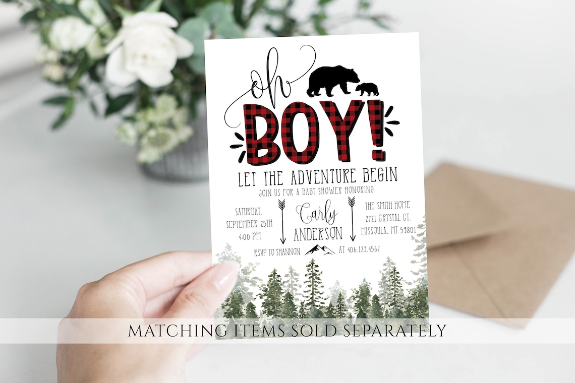 Lumberjack Baby Shower Diaper Raffle Ticket Template Plaid | Etsy
