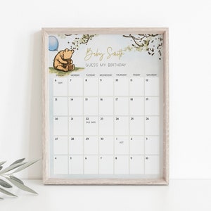 Due Date Calendar, Classic Winnie the Pooh, Guess Babies Birthday ...