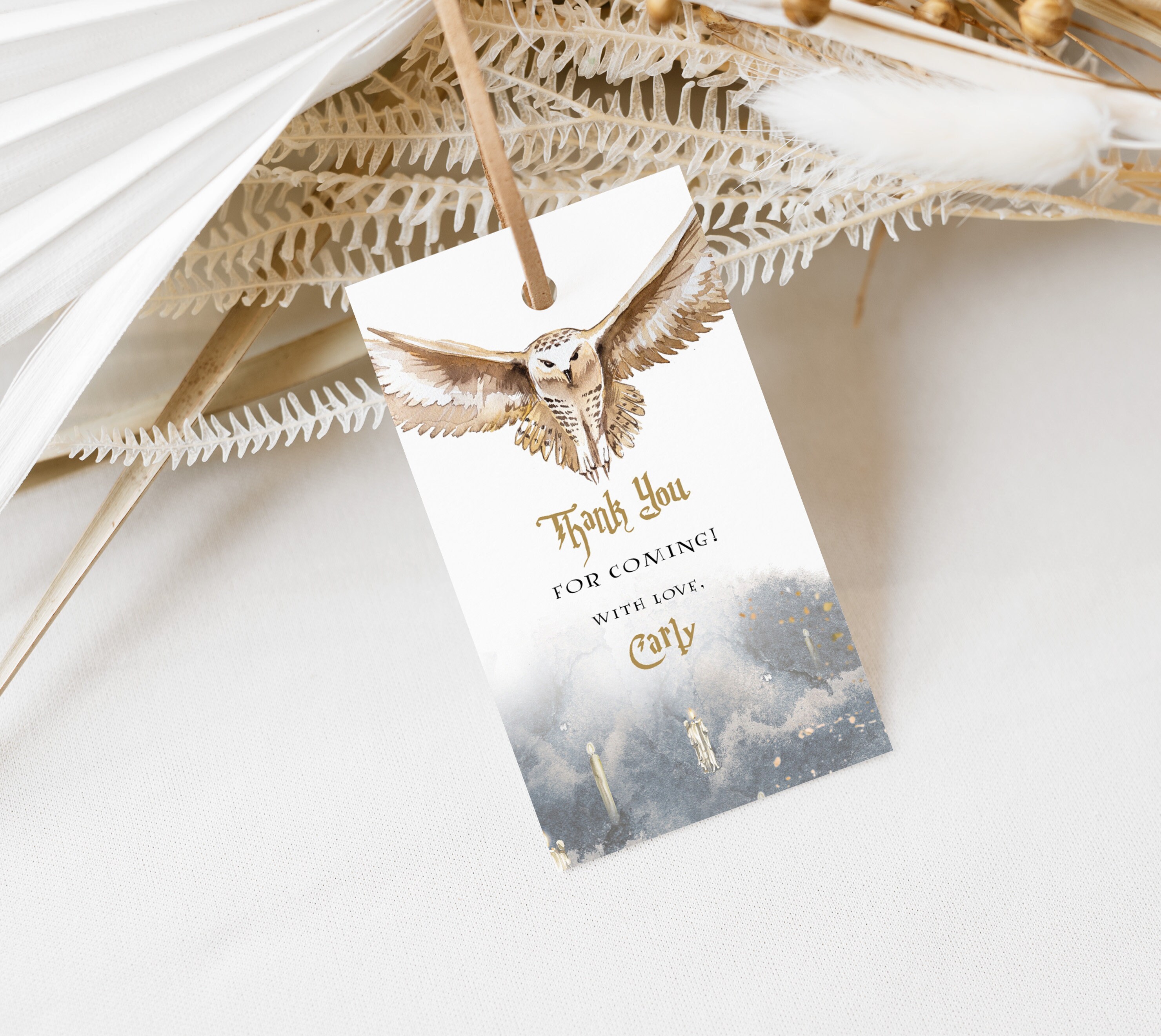 Editable Magic Favor Tag, Magical School Birthday Favor labels, Wizard Baby Shower Tags, DIY Floating Candles Bridal Thank You Tags, c108