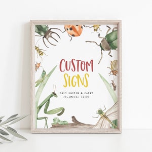 8x10 Custom Sign, Bug Theme Sign Template Buggin Out Birthday Boy Insect Party Decor Download Printable Sign Template Digital Corjl file a66