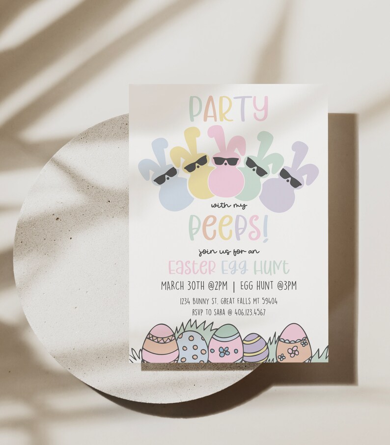Easter Egg Hunt Invitation Printable Template - High Peaks Studios
