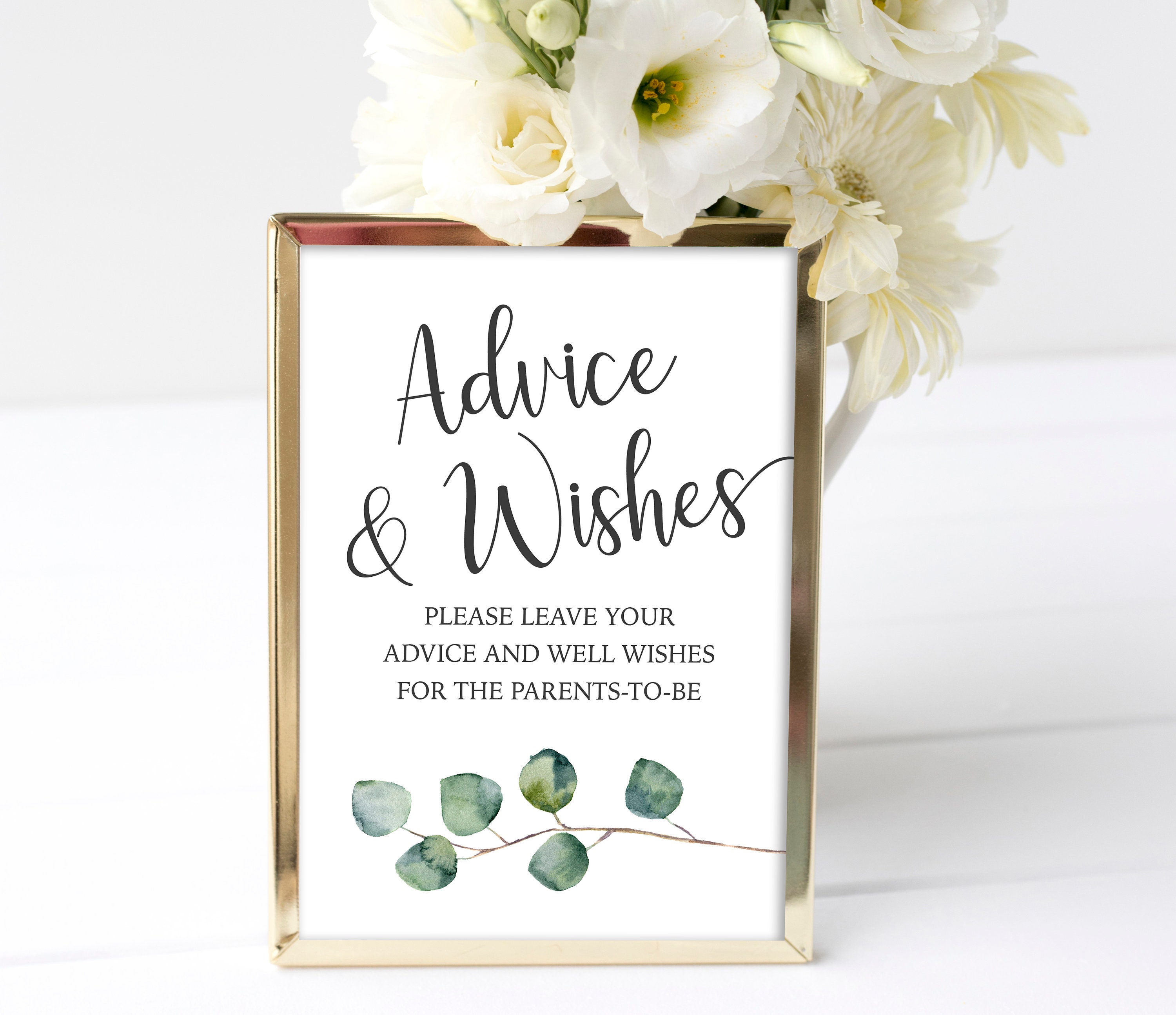 Advice and Well Wishes For The Parents to be Sign Printable | Etsy