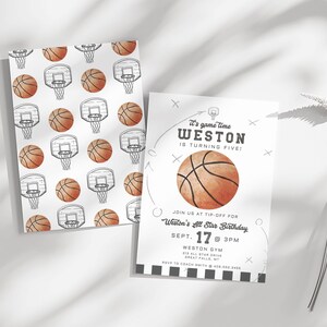 Basketball Birthday Invitation Printable, Vintage Basketball Invite ...