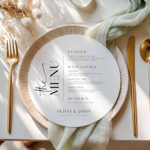 Modern Wedding Dinner Menu, Minimalist Brunch Menu Card, Editable Digital File, Edit in Canva, HS01
