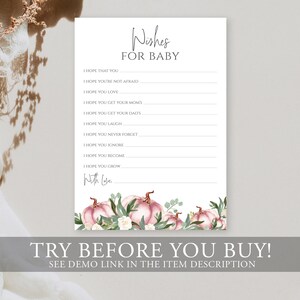Wishes for Baby Printable Card Predictions for New Baby Fall - Etsy