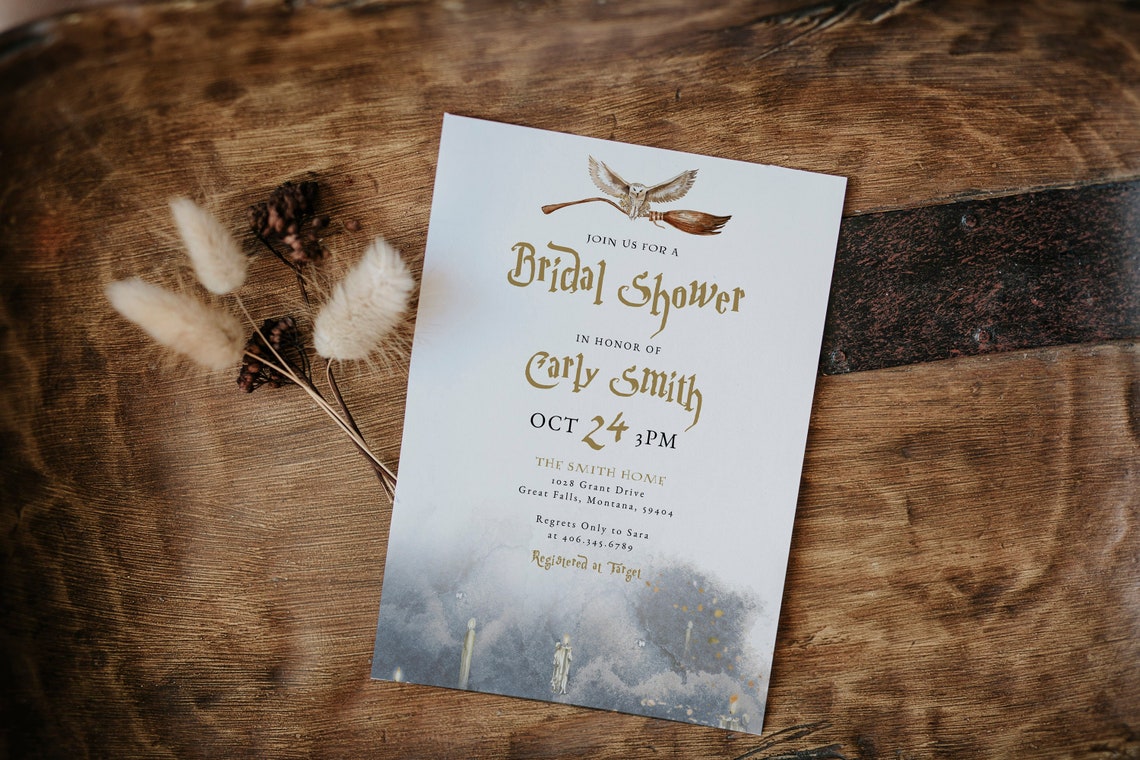 Magical Bridal Shower Invitation Template Wizard Bridal image 1