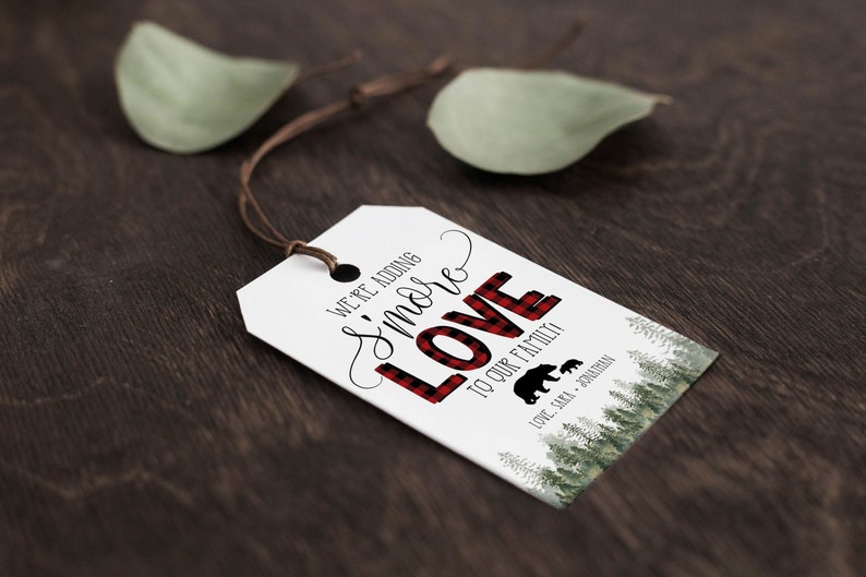 Lumberjack S'mores Favors Tag Template, S'more Love Baby Shower Favor Tag, S'mores Favor Tag, EDITABLE Favors Tag, INSTANT DOWNLOAD, A01