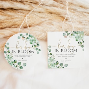 EDITABLE Thank You Favor Tag Template, Baby In Bloom Baby Shower, Succulent Baby Shower, EDIT all TEXT, Welcome Bag Tag,Succulent Favors,hP2