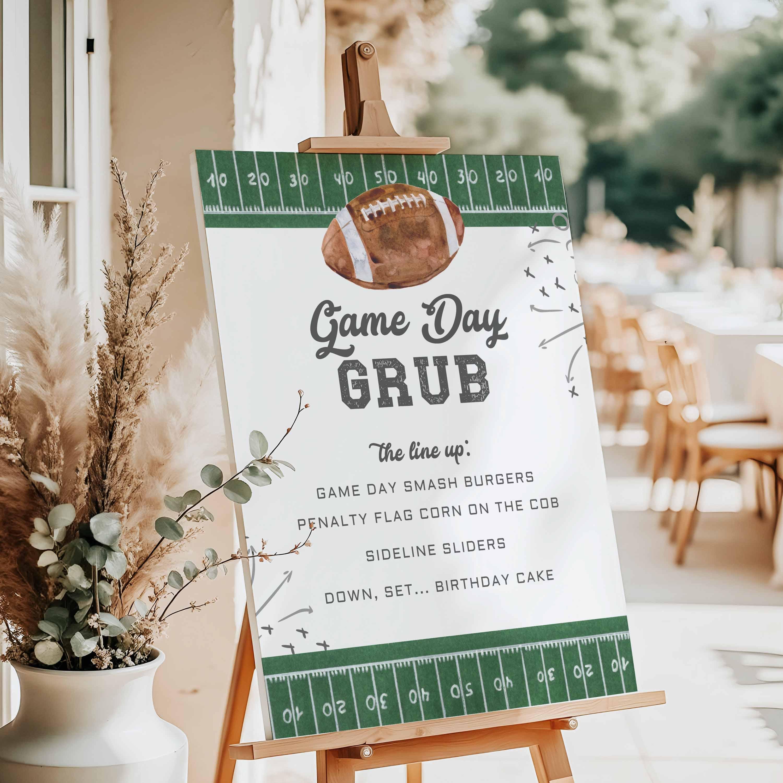 Editable Football Party Menu, Game Day Grub, Food Lineup, It's Game ...