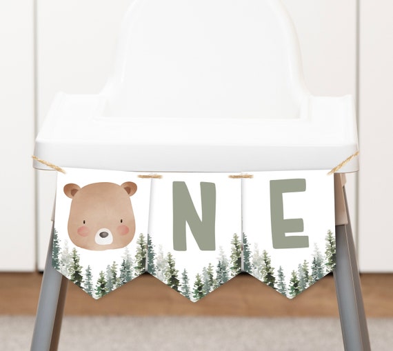 High Chair Banner Templatebear-y First Birthday High Chair - Etsy
