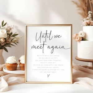 Printable In Loving Memory Sign, 8x10&quot; Until We Meet Again In Memorial Sign, Wedding Memorial Sign,Watching From Heaven,Instant Download ES1