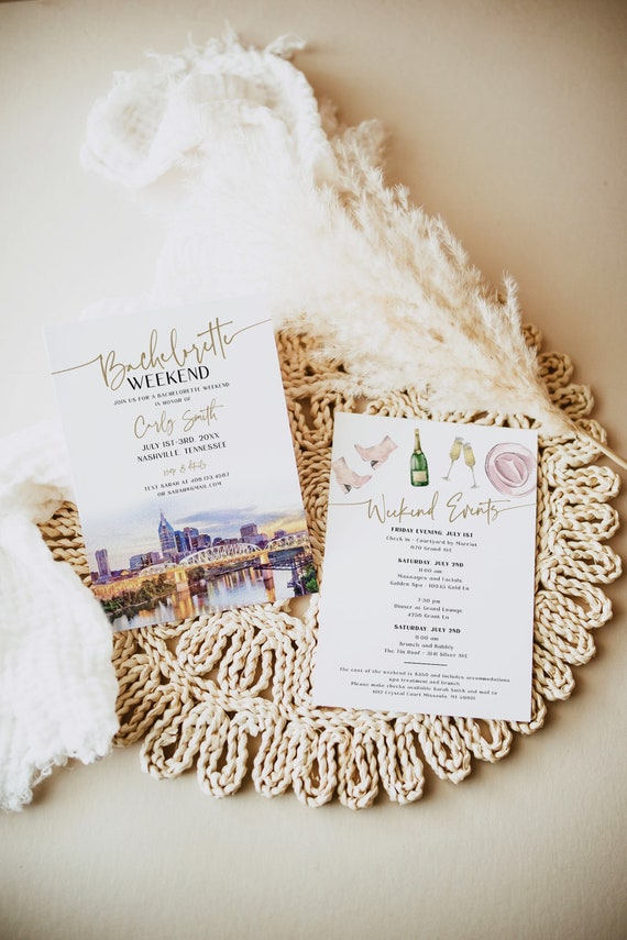 Nashville Bachelorette Invitation Diy Nash Bash Invitation Etsy