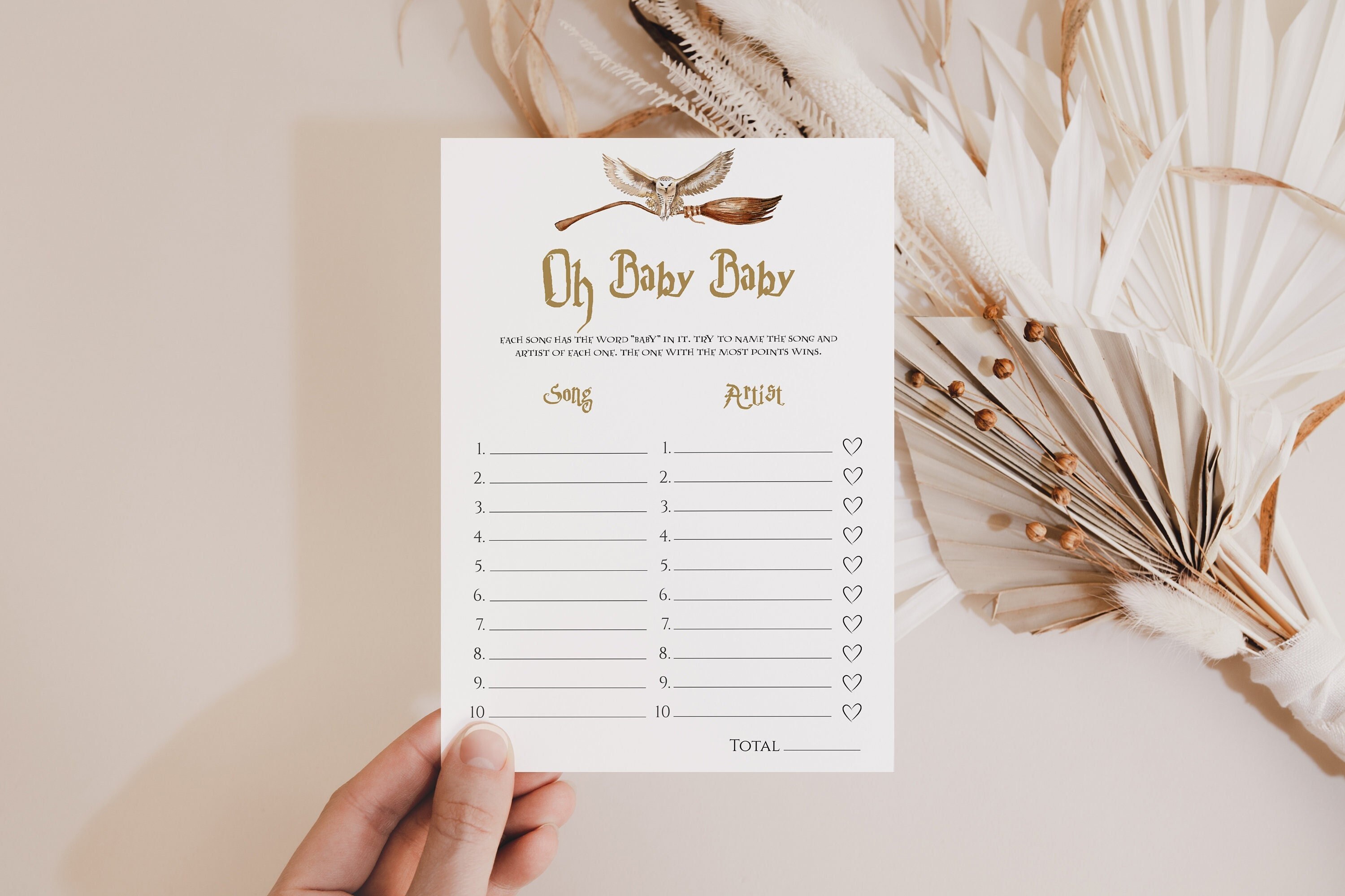 Baby Song Game Wizard Baby Shower Oh Baby Baby Printable Diy Etsy