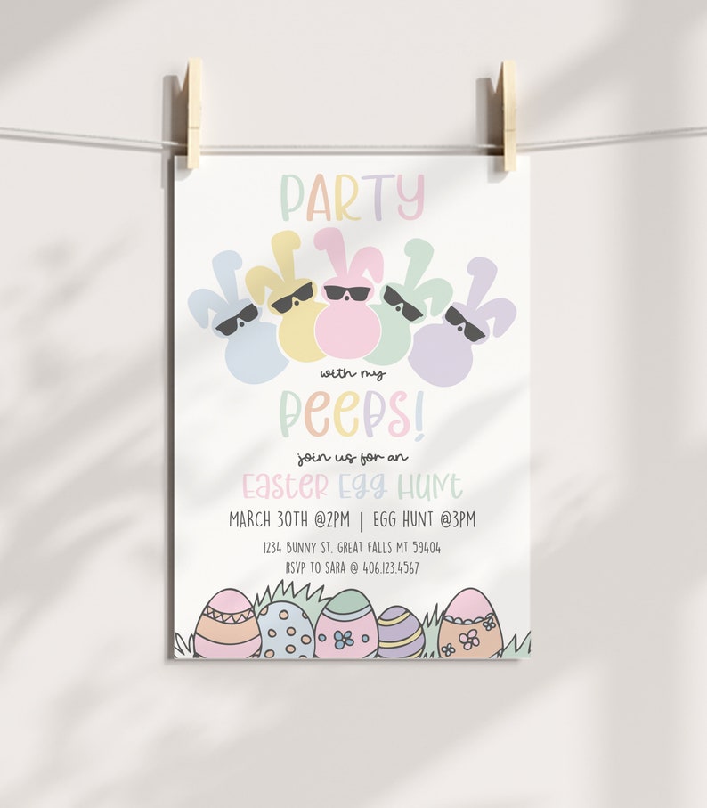 Easter Egg Hunt Invitation Printable Template - High Peaks Studios