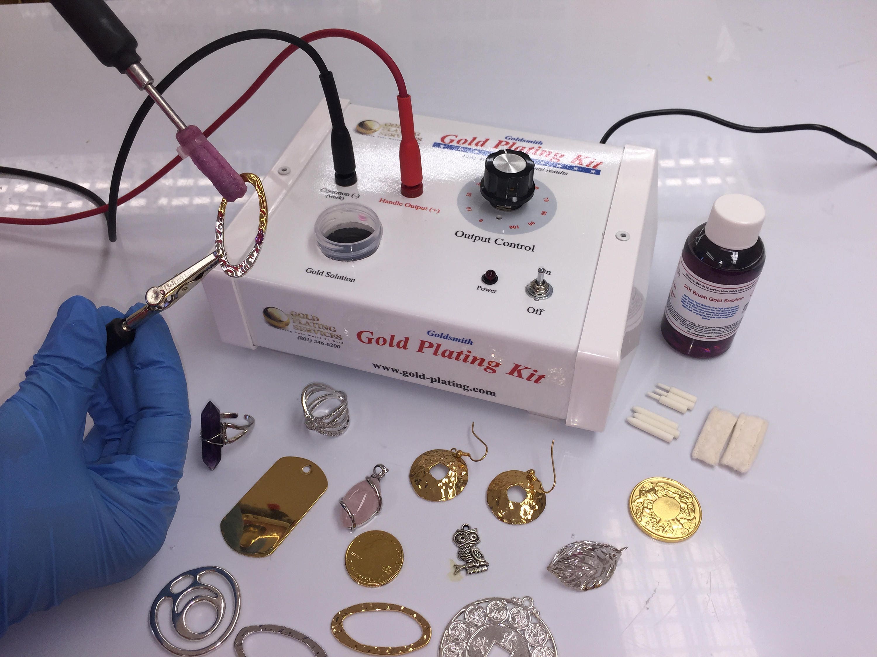 The Sidekick- Brush Electroplating Kit - 8 oz Gold - Gold Plating