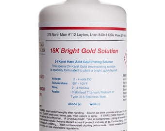18K Yellow Gold Plating Solution AURICOR 102N 18 Karat Electroplating