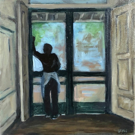 Original artwork Waiting 1 acrylic painting Art & Collectibles Painting ...