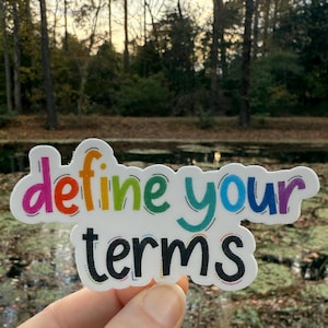 Holographic “Define Your Terms” Sticker | Classical Conversations Challenge | Classical Education | Logic & Rhetoric Vinyl Sticker (brights)