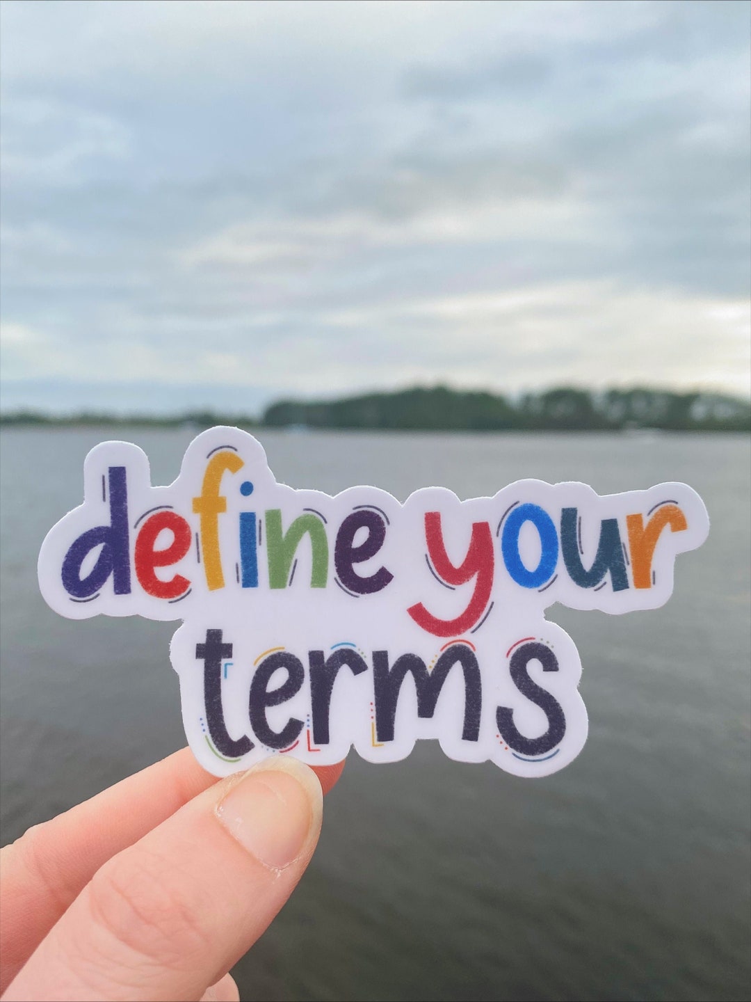 Define Your Terms Vinyl Sticker, Hand Lettered Water Bottle Laptop Car