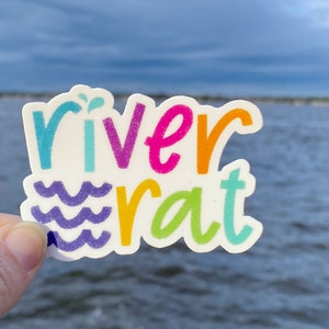 River Rat Vinyl Sticker, Hand Lettered Water Bottle Laptop Car Decal