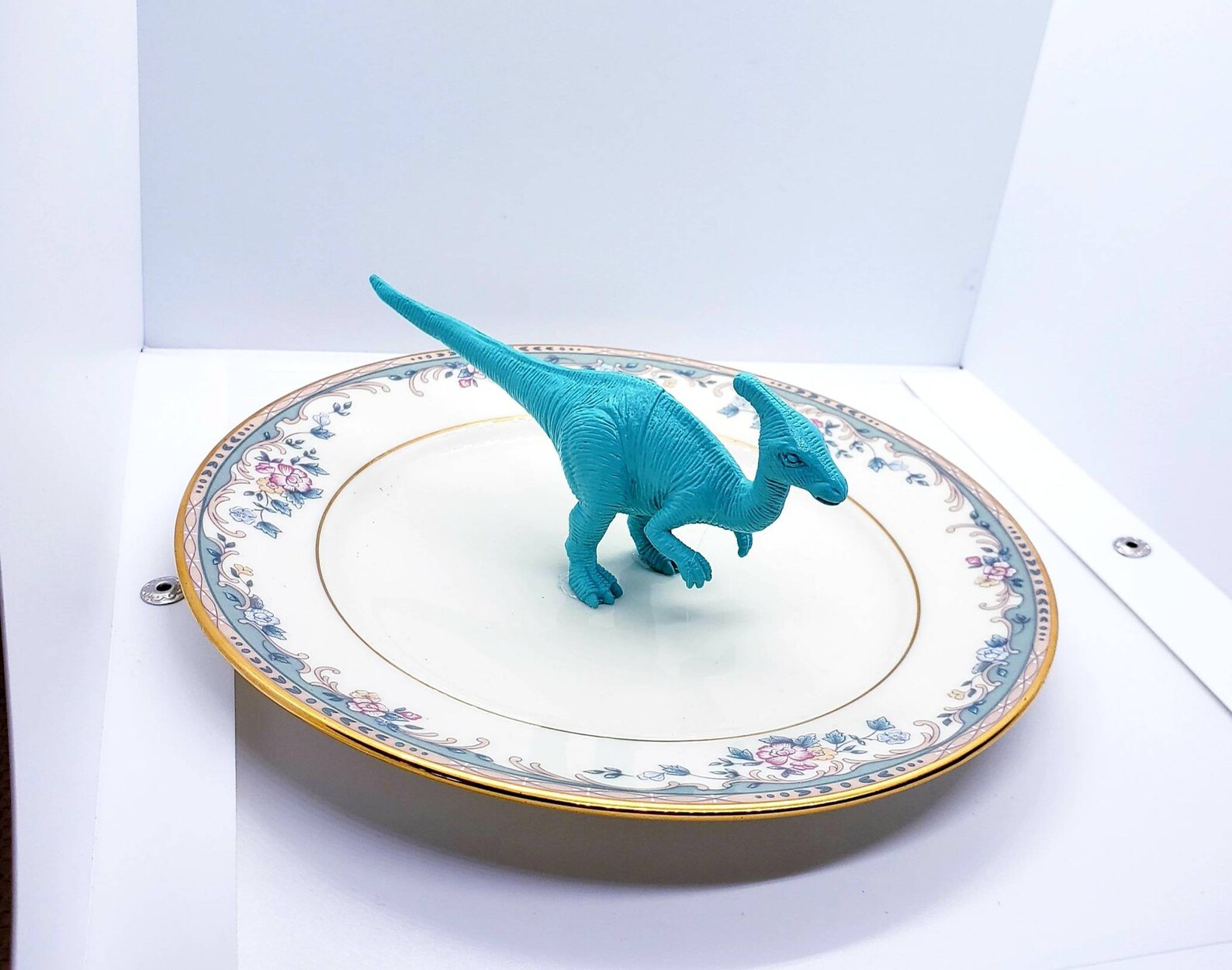 Teal Dinosaur Jewelry Trinket Dish Etsy