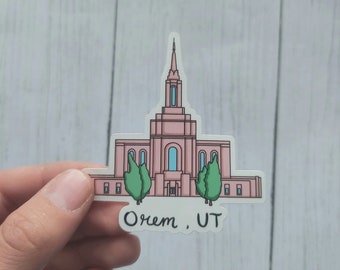 Orem Utah Temple Sticker, Utah Sticker, LDS Temple Sticker, Missionary Gift, LDS Temple Art, Church Of Jesus Christ Gift, Sealing present