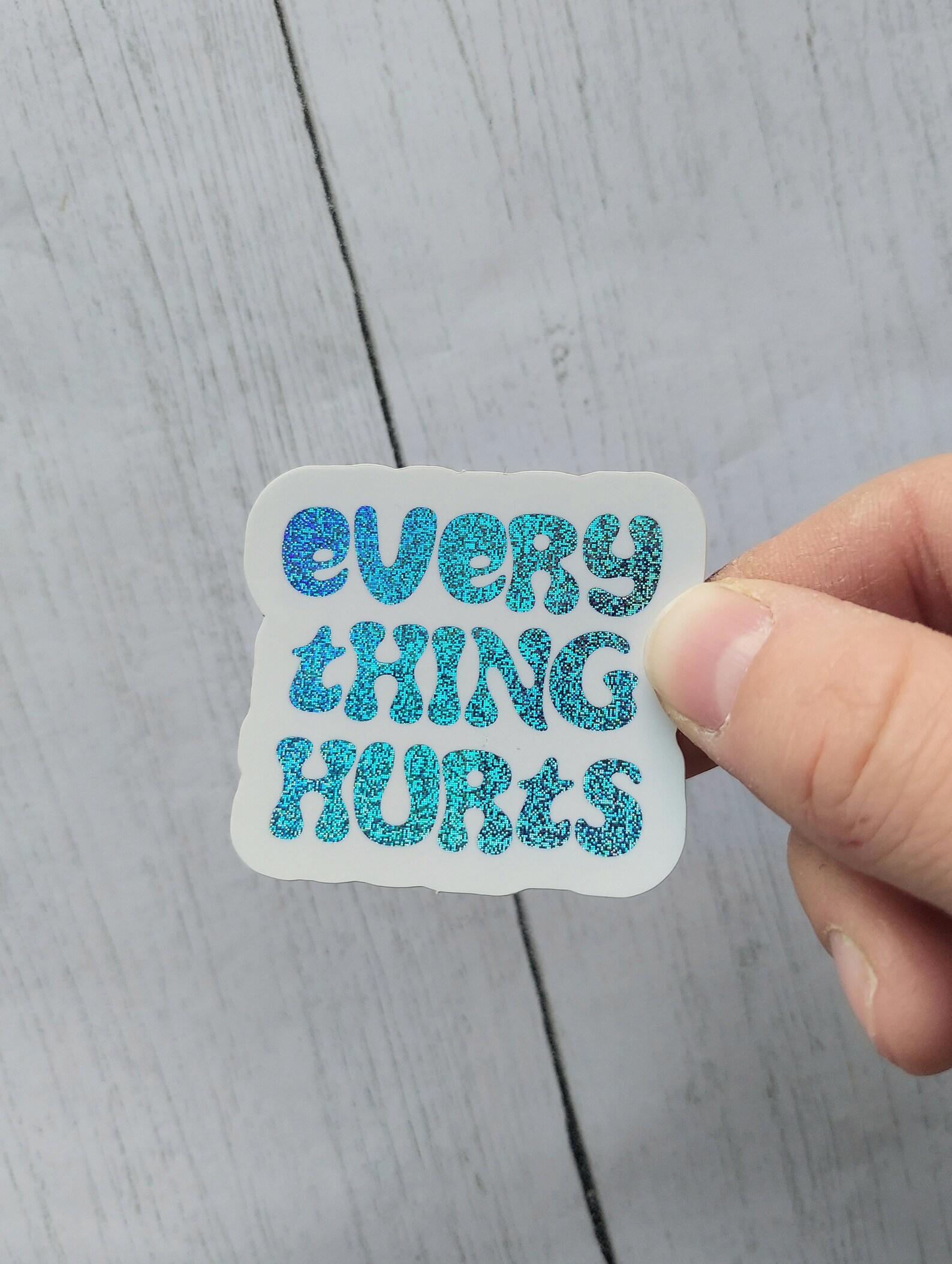Everything Hurts Glitter Sticker: Sarcastic Humor, Chronic Pain Gift - Etsy