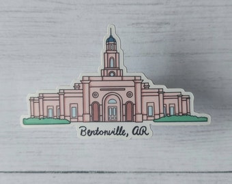 Bentonville Arkansas Temple Sticker, Arkansas Sticker, LDS Temple Sticker, Missionary Gift, LDS Temple Art, Church Of Jesus Christ Gift