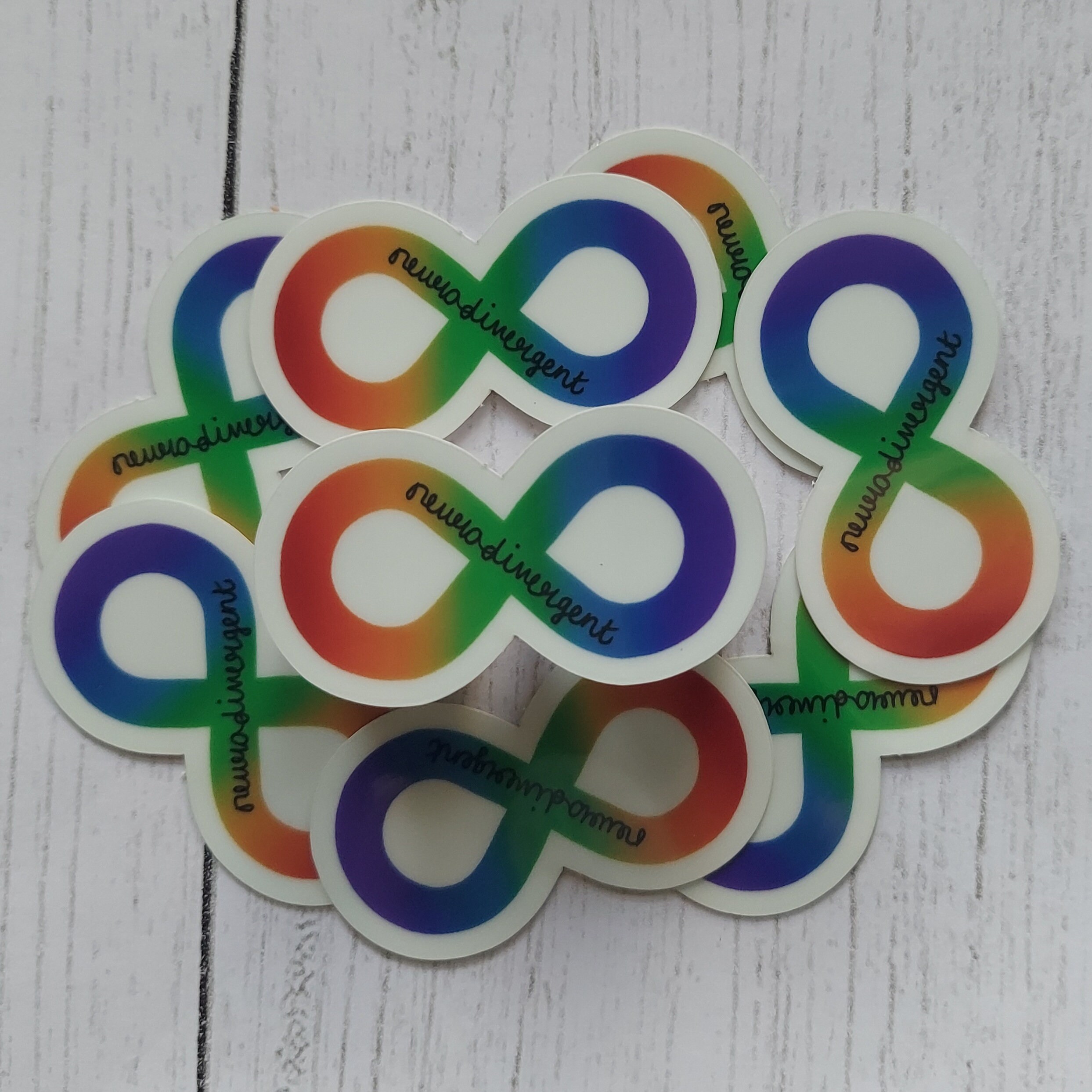 Spectrum Sticker Neurodivergent Infinity Glow in the Dark Rainbow Spectrum Sticker ...