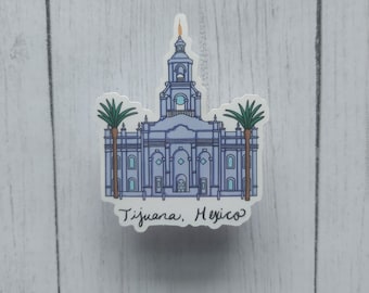 Tijuana Mexico Temple Sticker, Mexico Sticker, LDS Temple Sealing Present, Missionary Gift, LDS Temple Art, Church Of Jesus Christ Gift