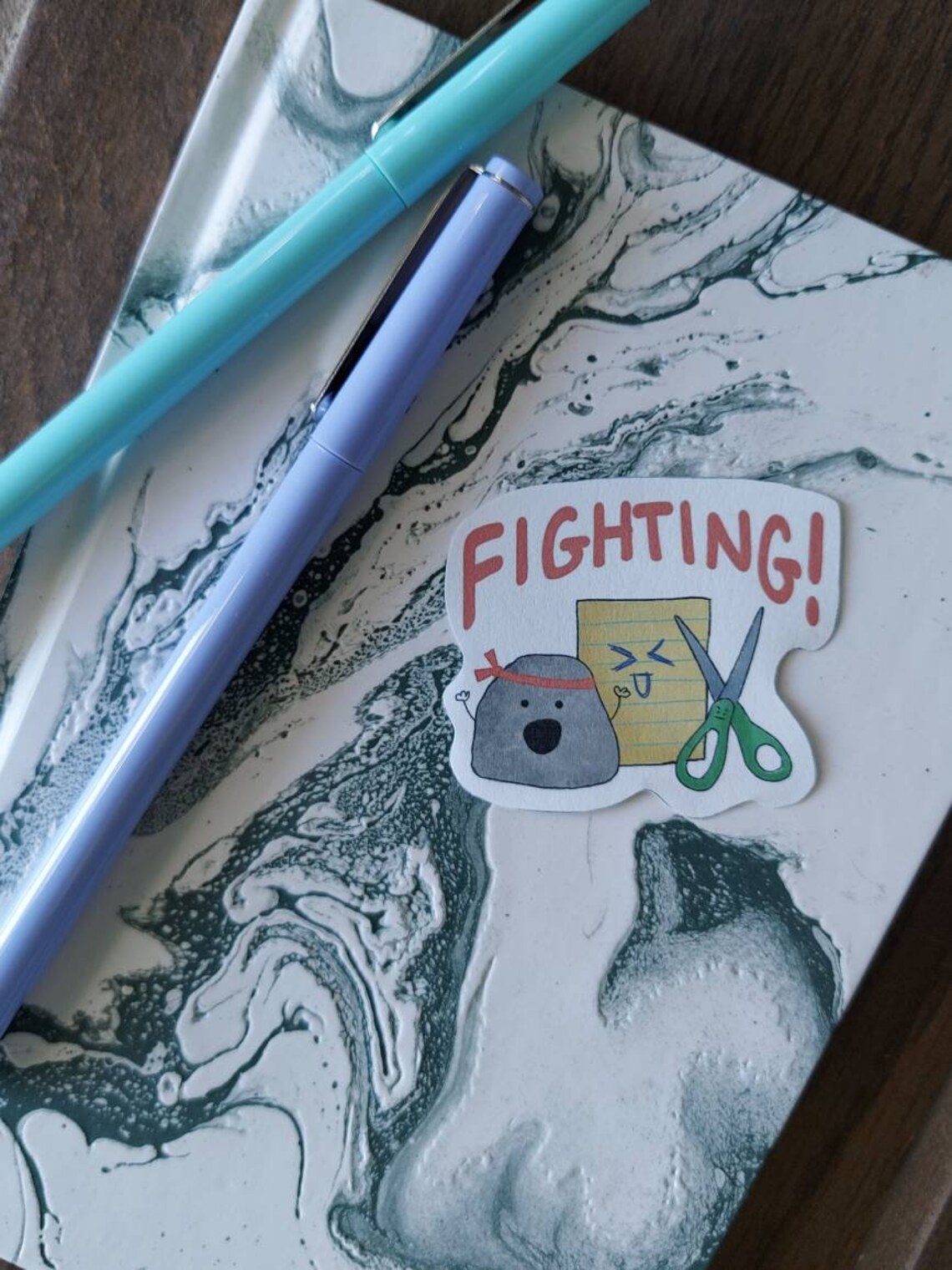 Rock Paper Scissors Korean Pun Hwaiting Sticker Fighting kpop Etsy