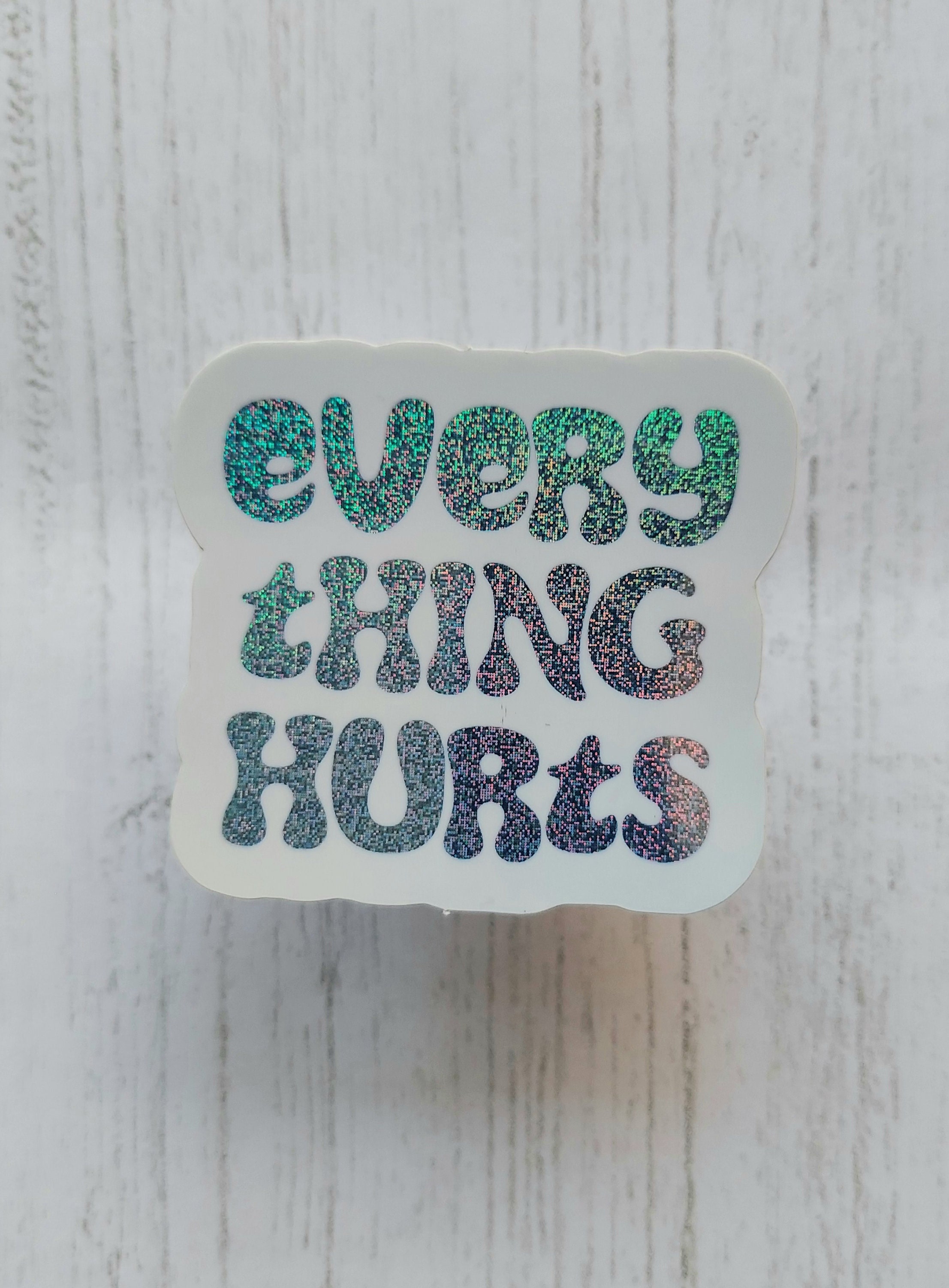Everything Hurts Glitter Sticker: Sarcastic Humor, Chronic Pain Gift - Etsy