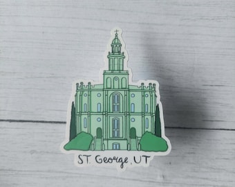 St. George Utah Temple Sticker, Utah Sticker, LDS Temple Sticker, Missionary Gift, LDS Temple Art, Church Of Jesus Christ Gift