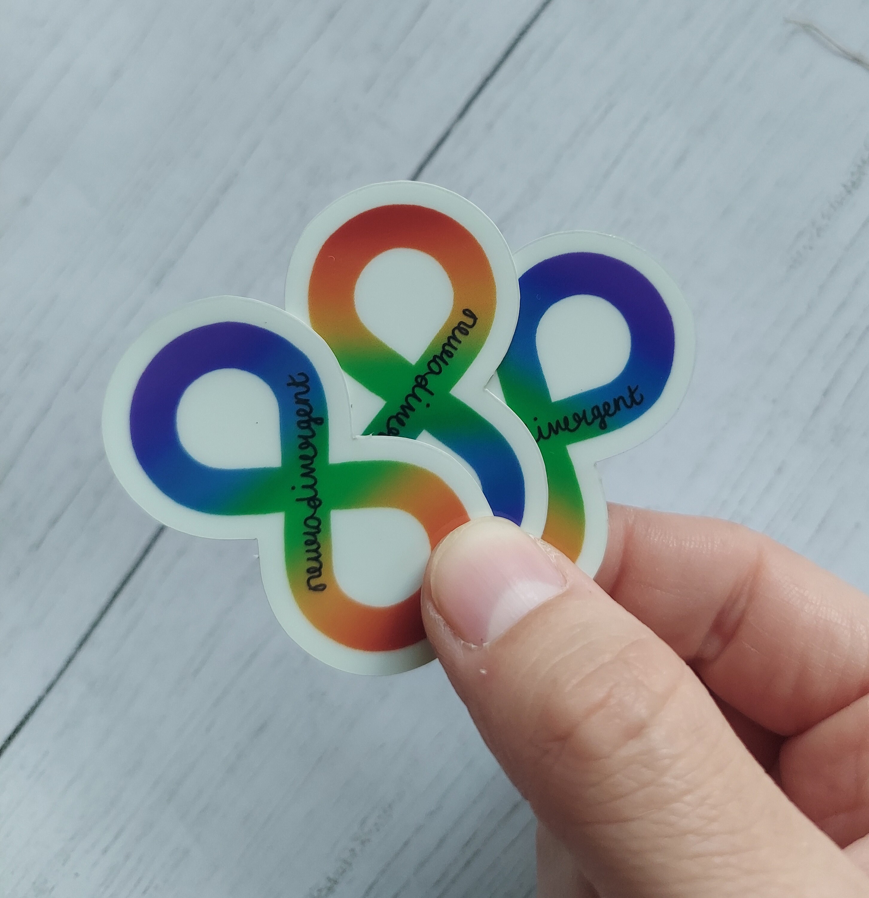 Spectrum Sticker Neurodivergent Infinity Glow in the Dark Rainbow Spectrum Sticker ...