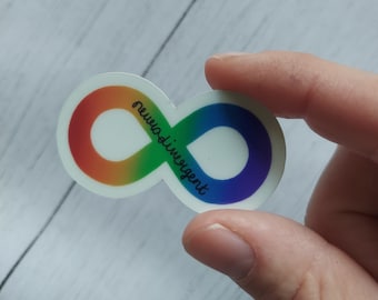 Neurodivergent infinity glow in the dark rainbow spectrum sticker, autism and adhd, Autism Acceptance, neurodiverse awareness sticker, audhd