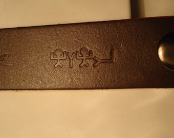 2x or 10x Hebrew Name of YHVH Leather Bracelet with Pictograph, Paleo, Modern, and Script - set of 2