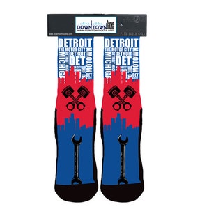 Detroit Socks Pro Basketball Socks Detroit City Socks Skyline Socks