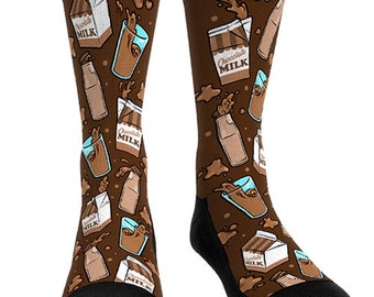 Calcetines con leche y chocolate Calcetines con comida novedosa Calcetines geniales