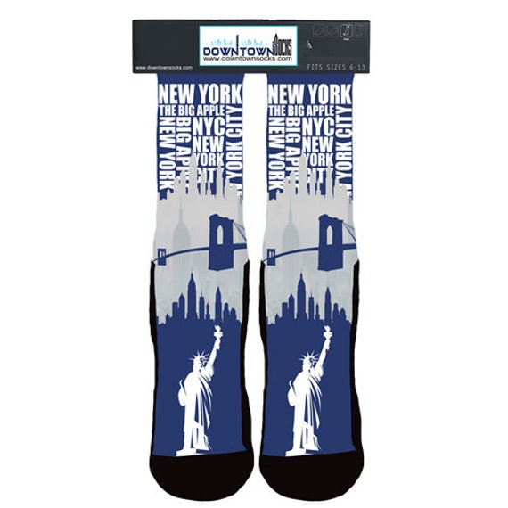 New York Socks New York Skyline Socks Pro Baseball Team Socks Etsy