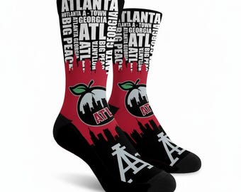 Atlanta Socks City Pro voetbalsokken Downtown Socks Cool Skyline Socks Rep Your City Socks