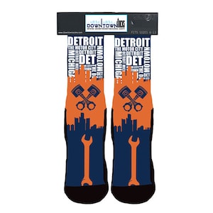 Detroit Skyline Socks Detroit Downtown Socks Detroit Michigan Pro Baseball Socks
