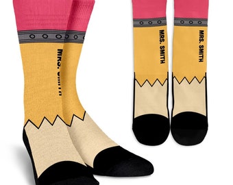 Pencil Socks Funny Socks School Pencil Socks